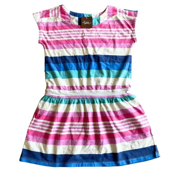 Tea Collection Girl's 100% Cotton Striped Sleeveless Dress - Size 6 - Picture 1 of 6